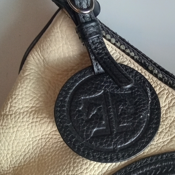 Tuckér Tweed Equestrian Manor Tote Shoulder Bag Black and Cream - Picture 3 of 7